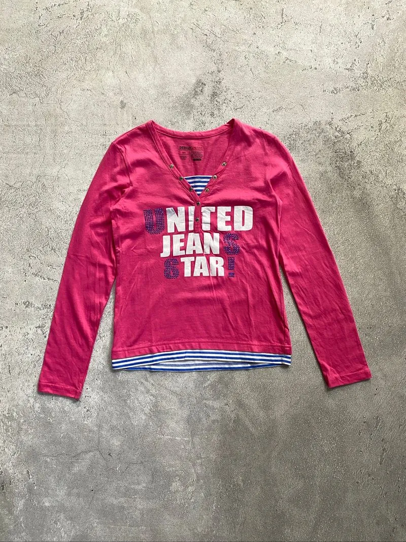 Y2K Henley Shirt Girl By Design United photo 1