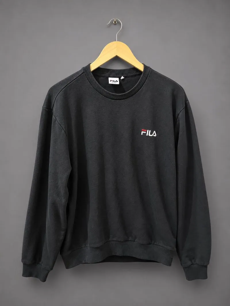 Fila Crewneck Baju Lengan Panjang CN Hitam Original Preloved photo 1