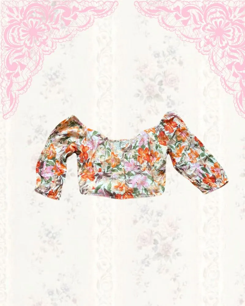 Billabong floral croptop photo 1