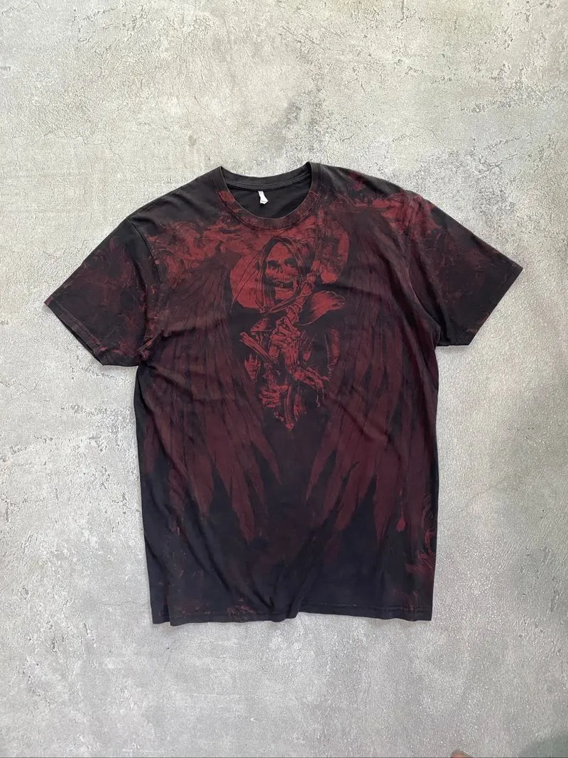Affliction Skull Wing Grunge Cyber Y2K Style T-Shirt photo 1