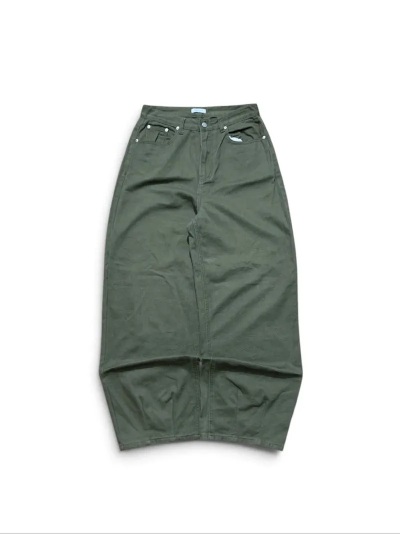 Credito Olive Green Wide Leg Pants. photo 1