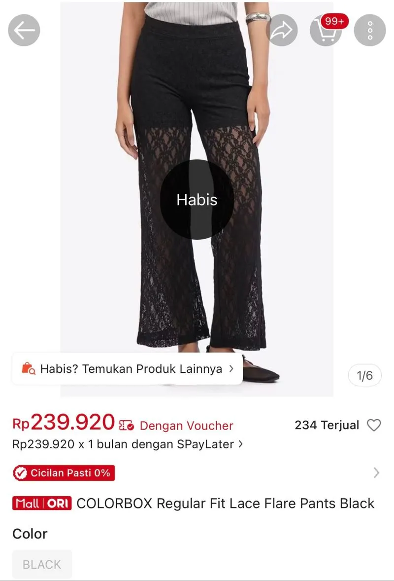 lace flare pants colorbox photo 1