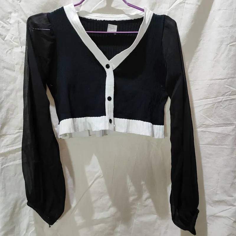 Minimalist Casual Crop top Wanita black photo 1