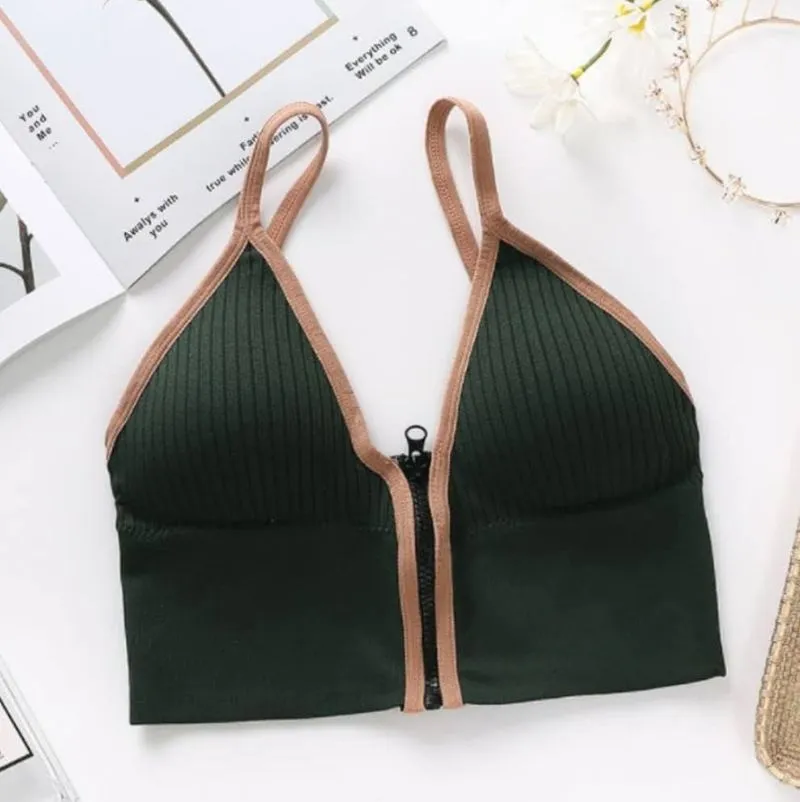 Minimalist Casual Bralette Wanita green photo 1