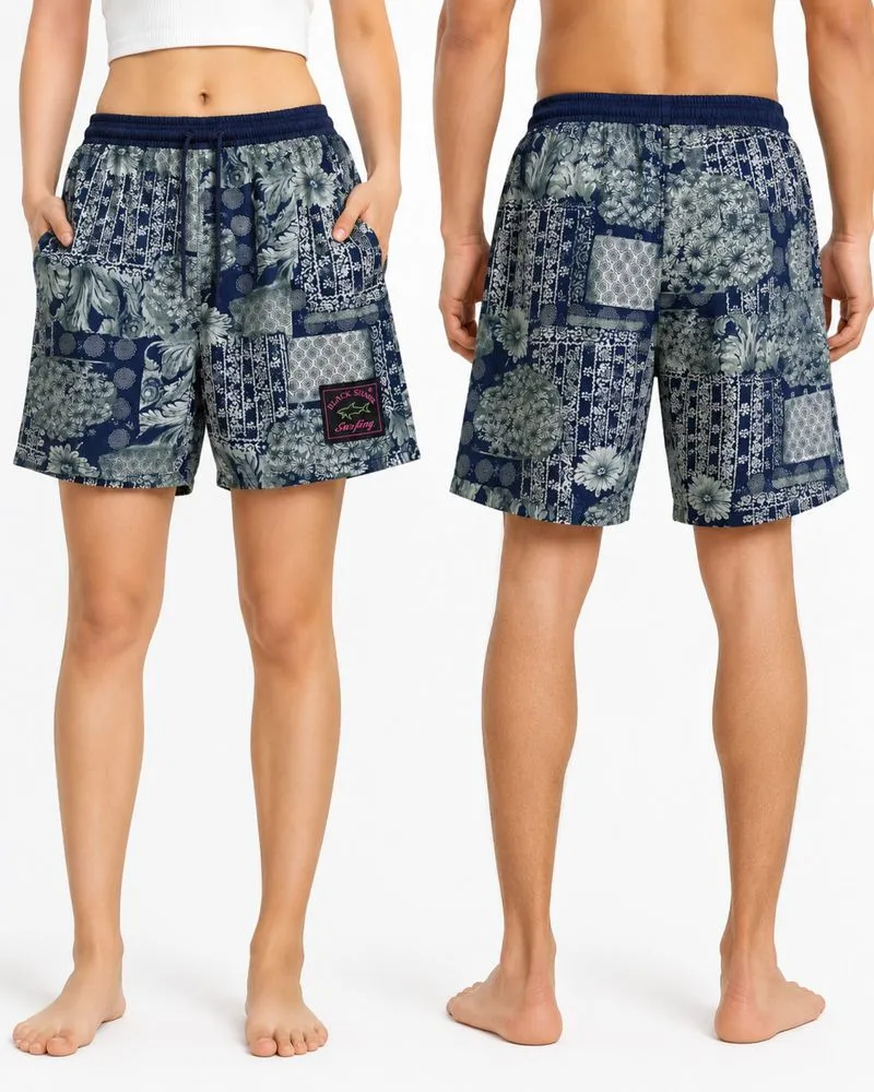 Isadora Duncan "Black Shark Surfing Floral" Swim Shorts 29 photo 1