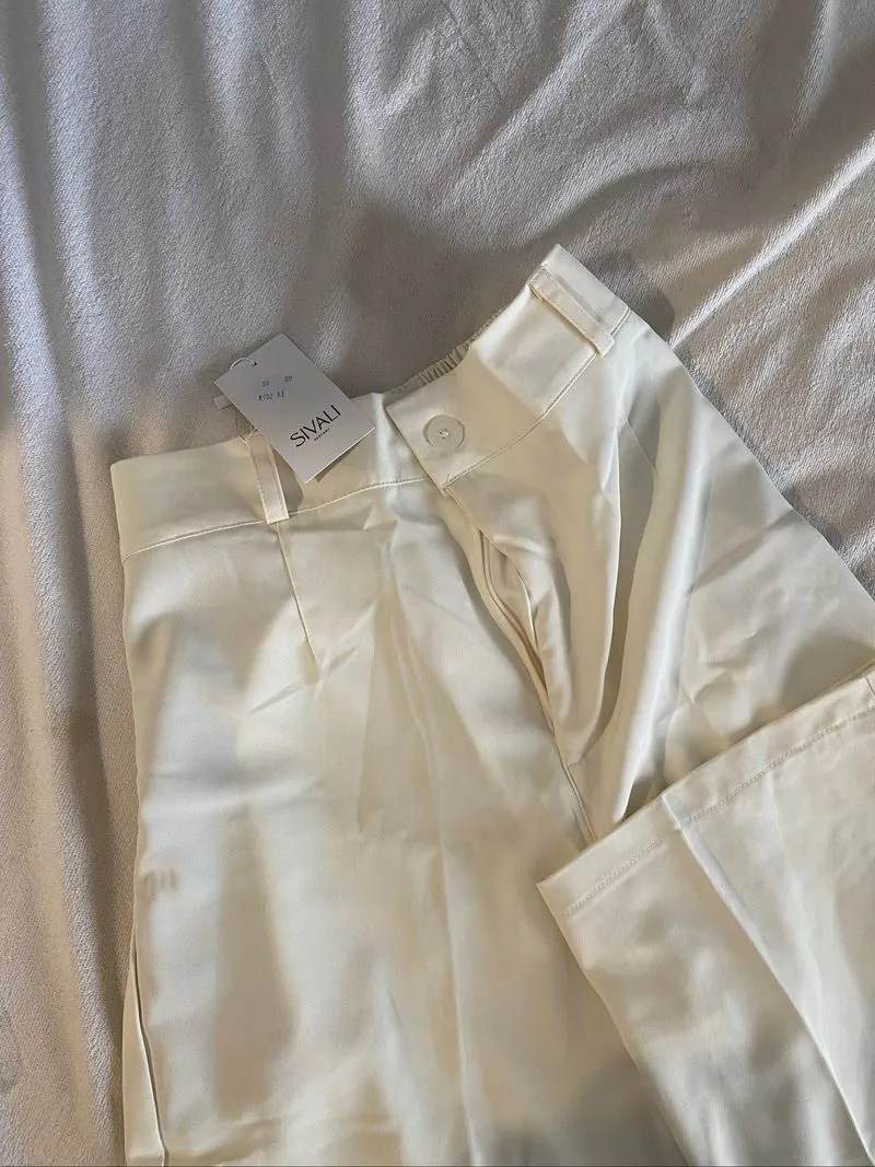 NEW Sivali Broken White Classic Loose Pants size XL (Petite) photo 1