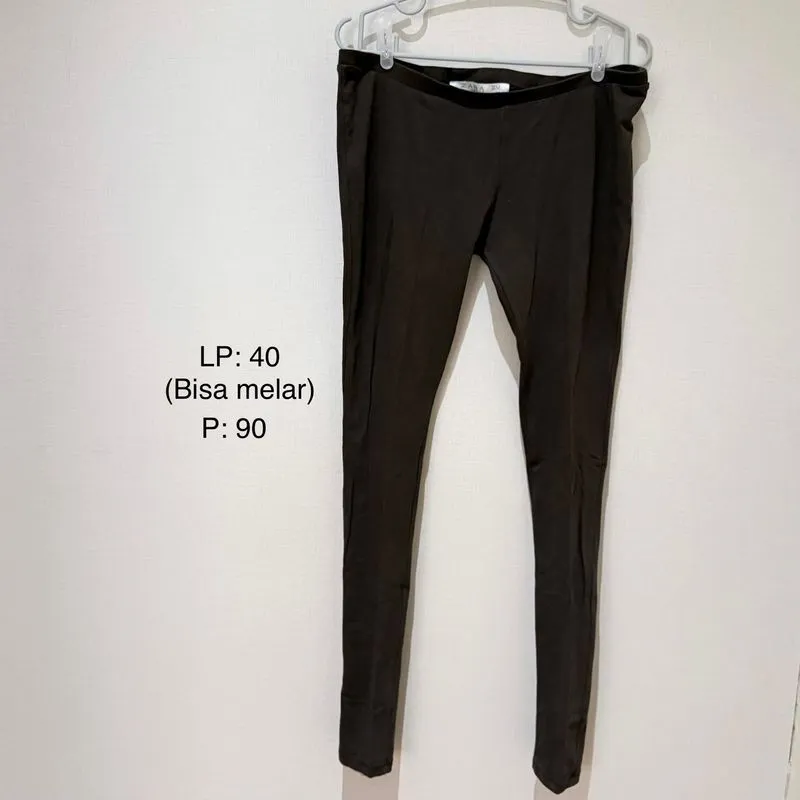 Celana Legging Z*ara Celana Legging Polos Celana Coklat photo 1