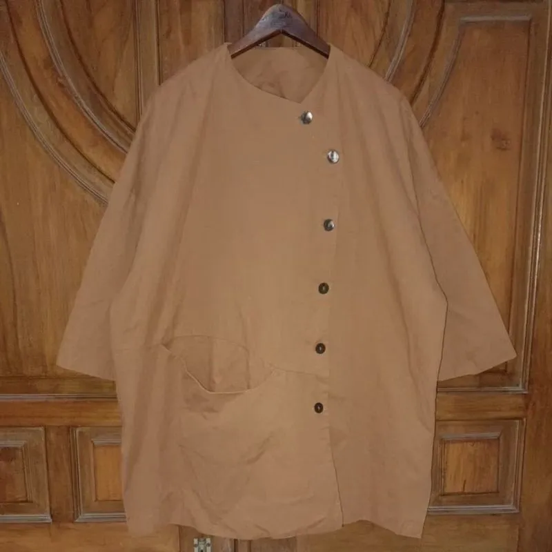 Blazer Coat Wanita Cokelat Caramel Bigsize LD 138 photo 1