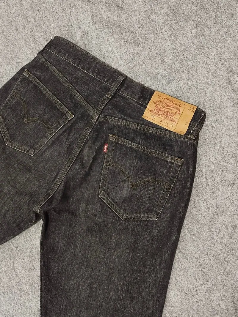 Vtg 00s Levis 501 Black Indigo/Black Garment Denim Jeans photo 1