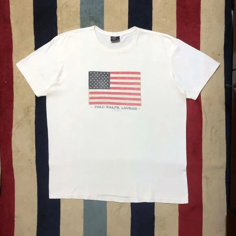 Vintage 90s Polo Ralph Lauren Flag T-Shirt photo 1