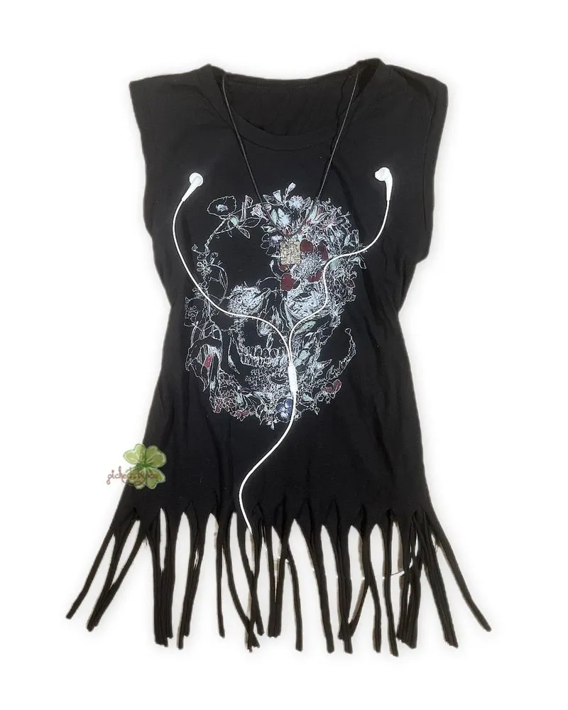 Y2K EmoGoth Punk Romantic Skull Top photo 1