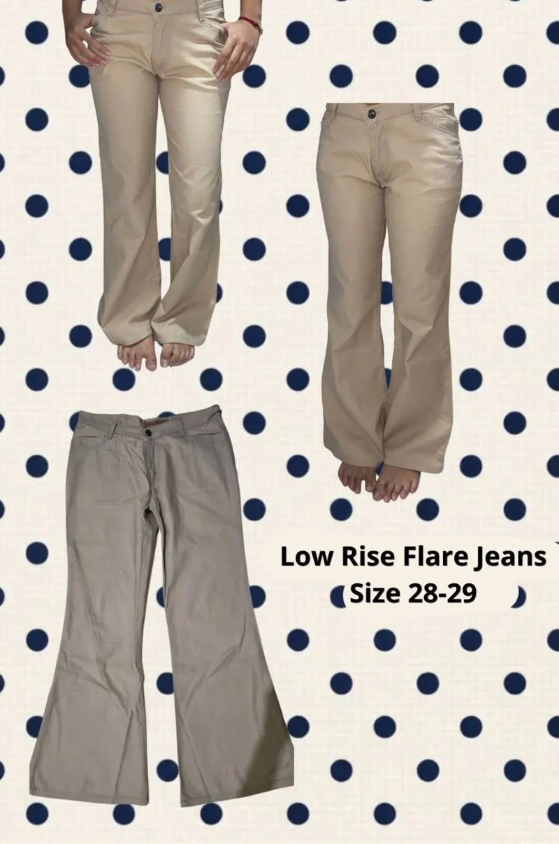 Low Rise Flare Jeans Cream photo 1