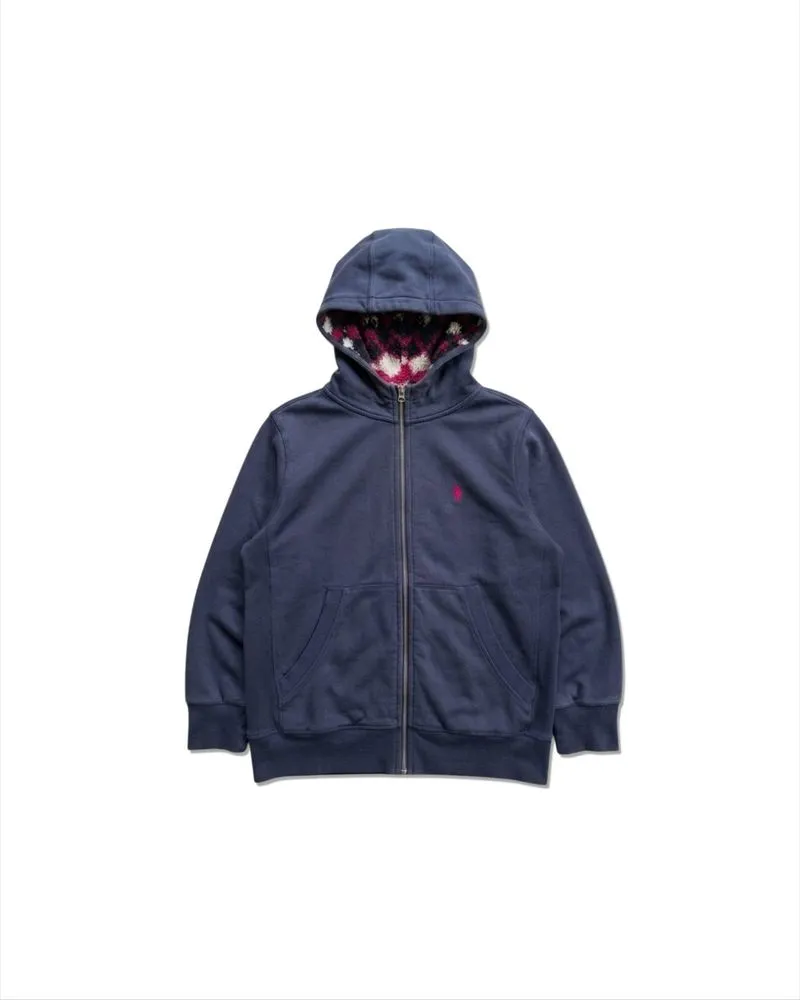 US. POLO ASSN  Full-Zip Sherpa/Fleece Inner Hoodie - Navy photo 1