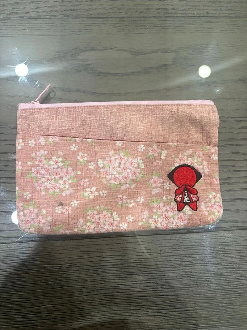Handmade Japanese Sakura Floral Zipper Pouch  photo 1