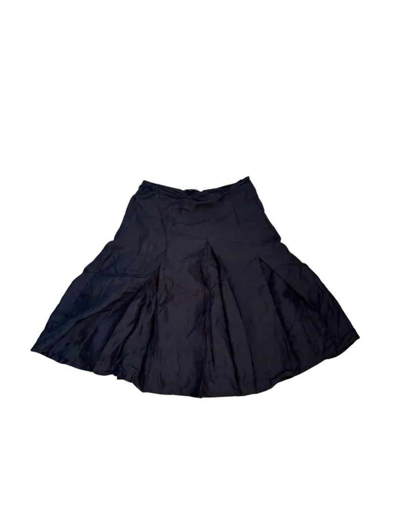 Banana Republic Black Pleated A-Line Midi Skirt Rok Hitam photo 1