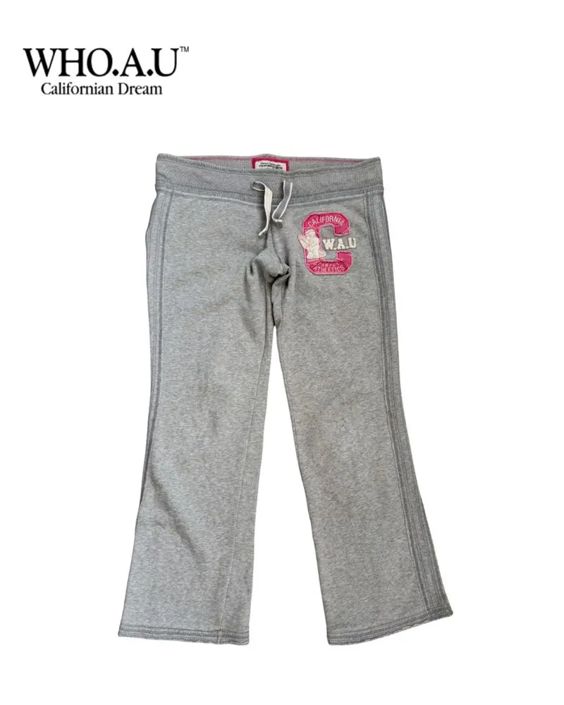Who au Grey Drawstring Sweatpants with Graphic Logo photo 1
