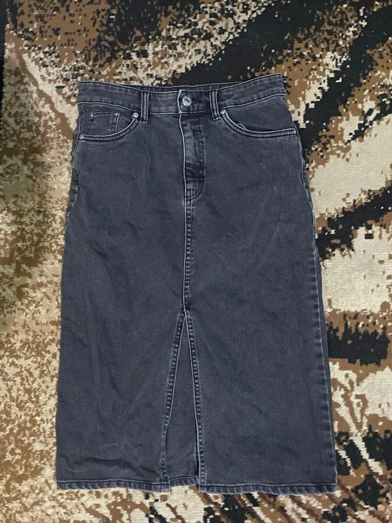 Zara denim skirt/slits front photo 1