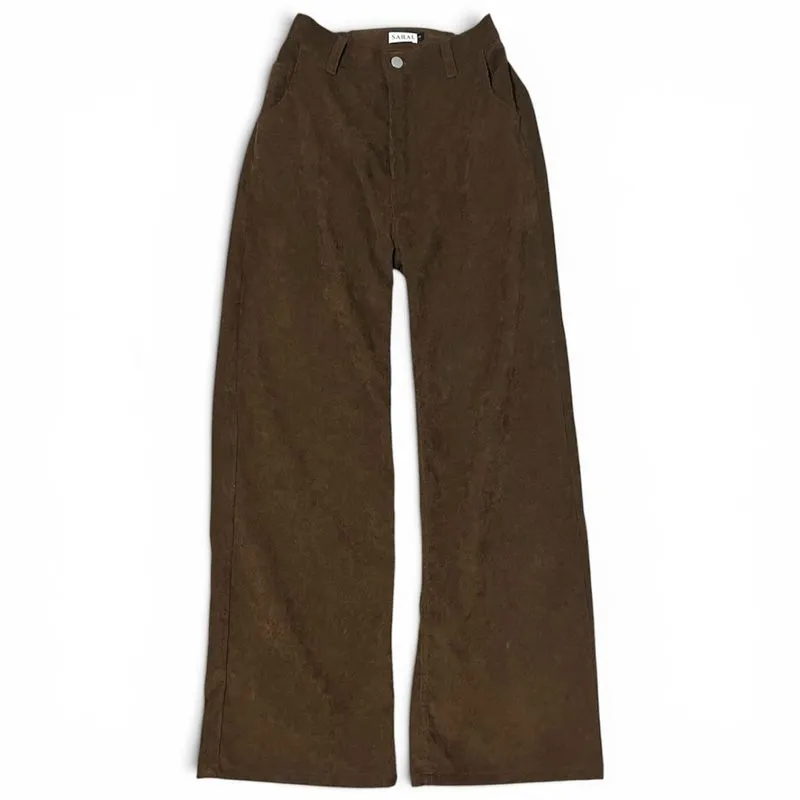 Preloved Celana Saral Corduroy Pants Dark Choco / Cokelat photo 1