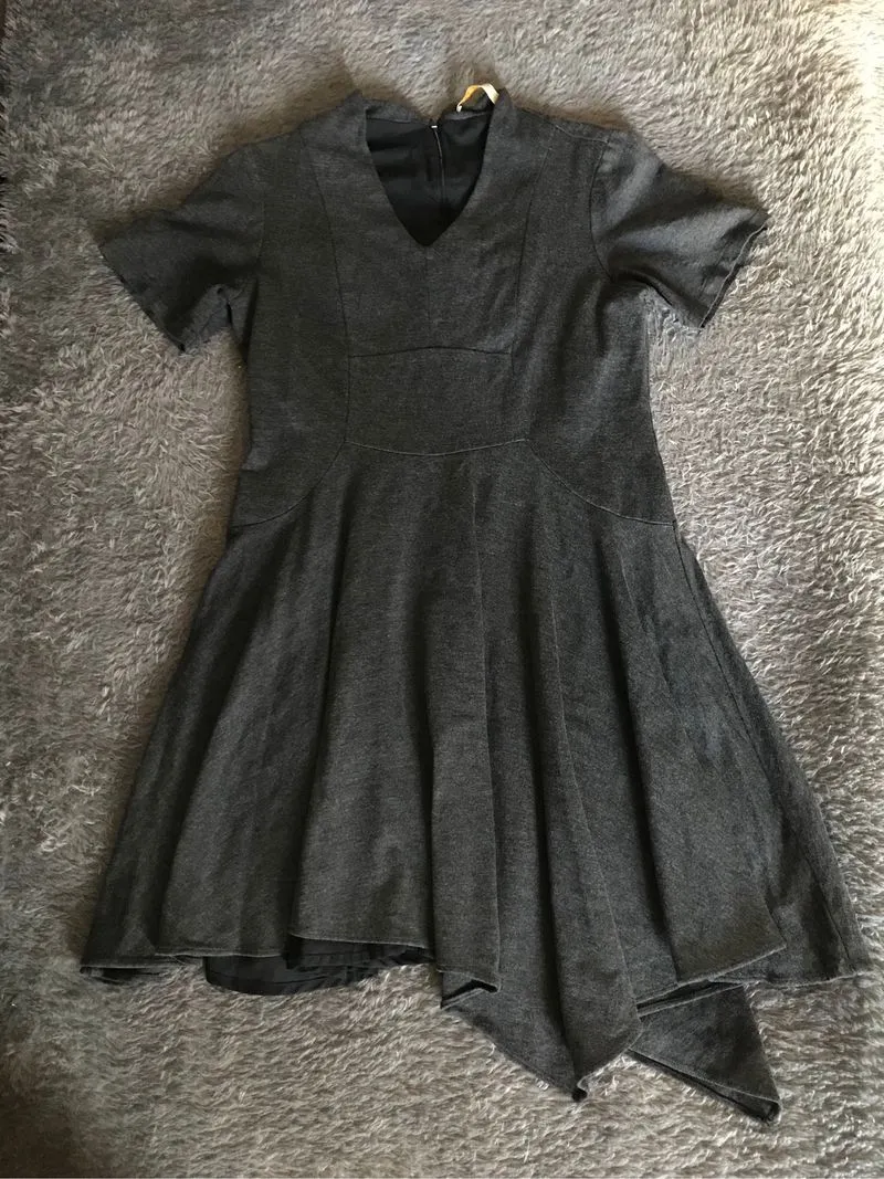 grey midi dress photo 1