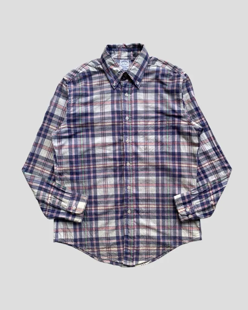 Vintage Brooks Brothers Button Dowm Casual Shirts Navy White photo 1