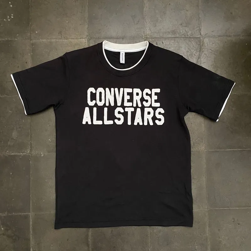 Converse Vintage Y2K T-shirt Pria white black photo 1