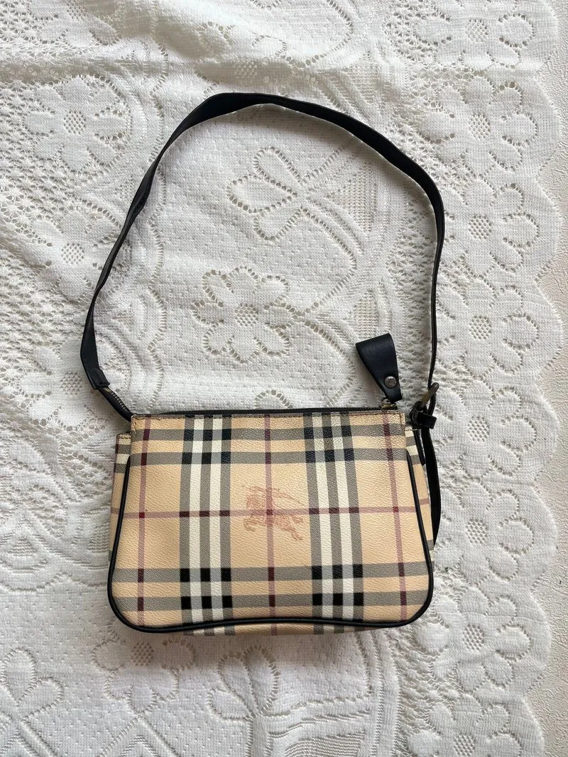 Burberry Vintage Y2K Shoulder bag Wanita black cream photo 1