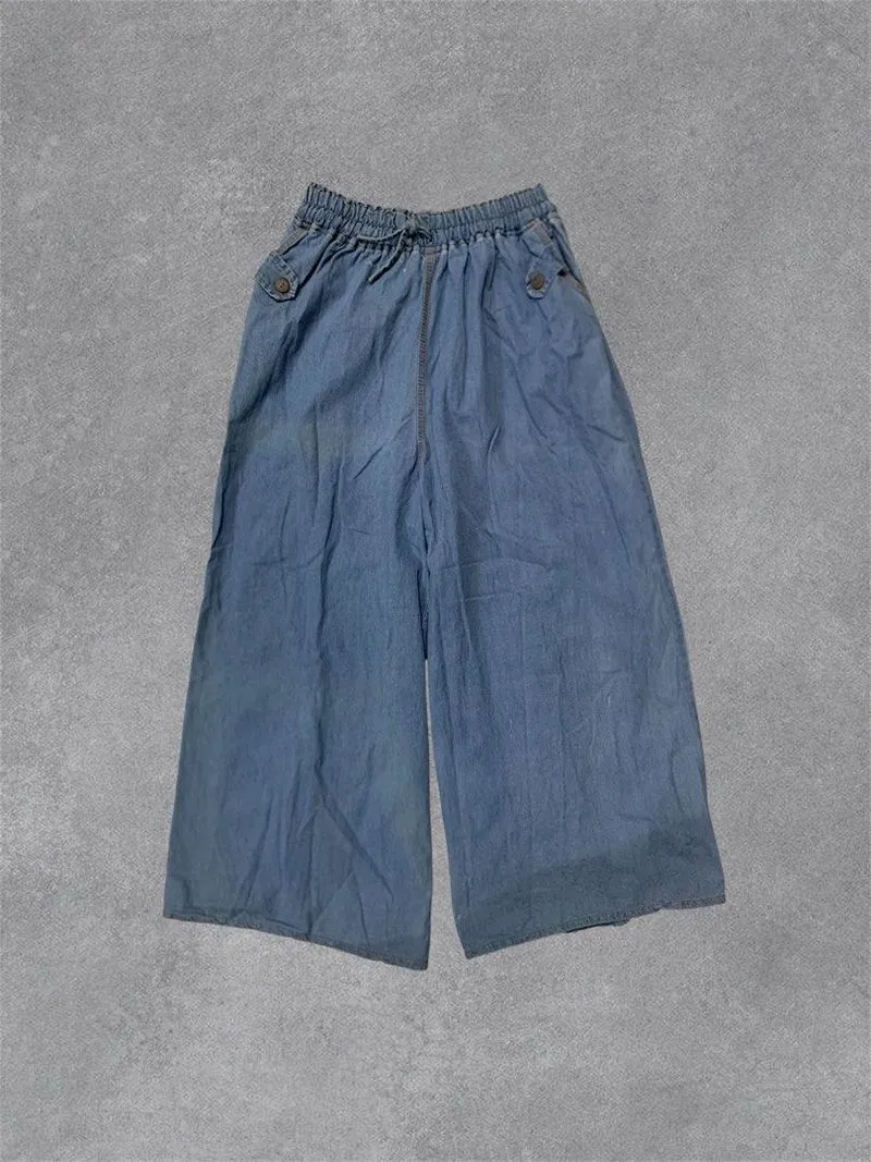 wide-leg denim culottes  photo 1