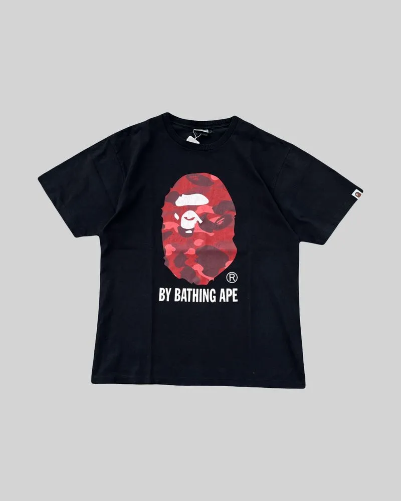 A Bathing Ape BAPE Camo Red Big Ape Head Tee photo 1