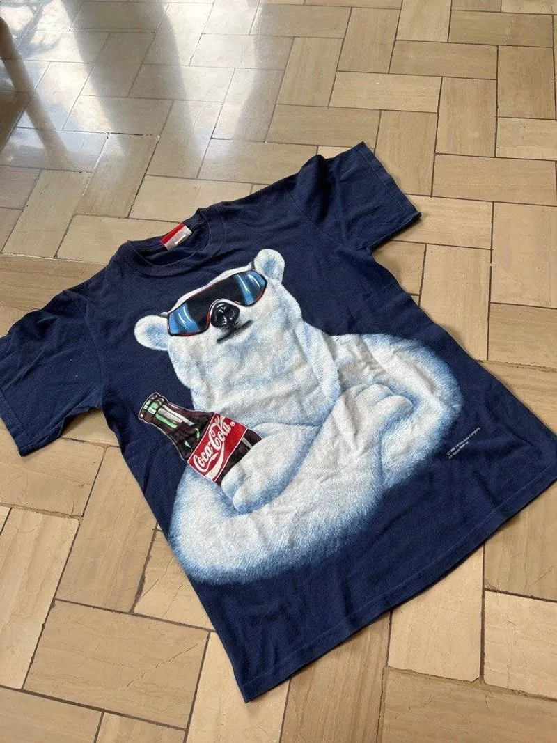 coca cola polar bear 90's vintage tee tshirt 68*48 photo 1