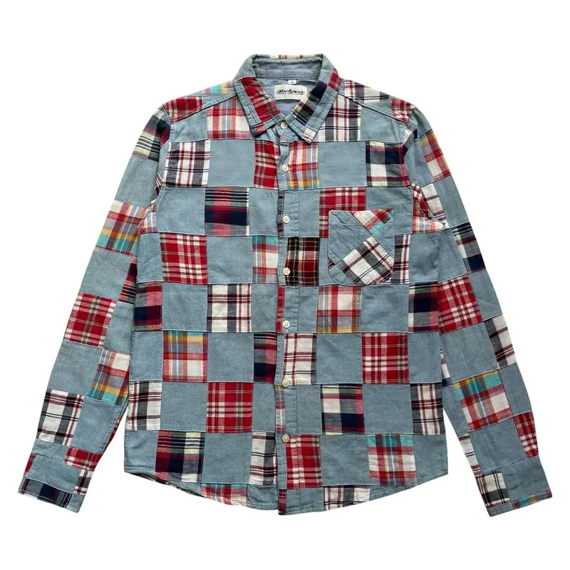 March With Plaid Patchwork Button Down Shirt photo 1