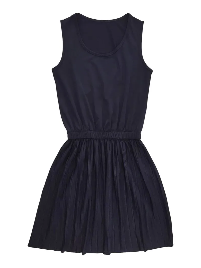 Minimalist Casual Midi dress Wanita navy photo 1