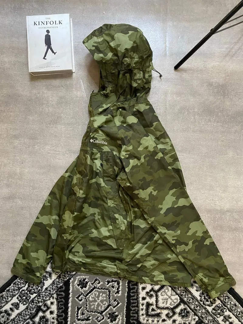 C🅾️lumbia Green Camouflage Outdoor Jacket Gorpcore Water Re photo 1