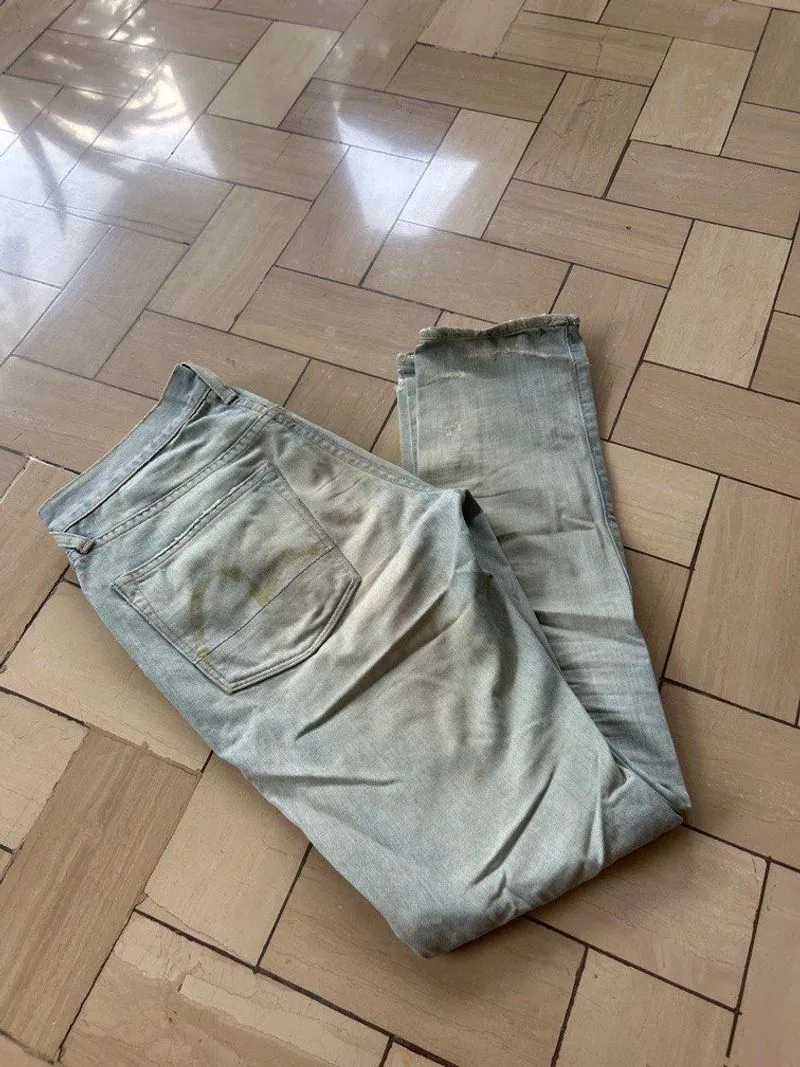 evisu jeans washed light blue japan celana panjang original  photo 1