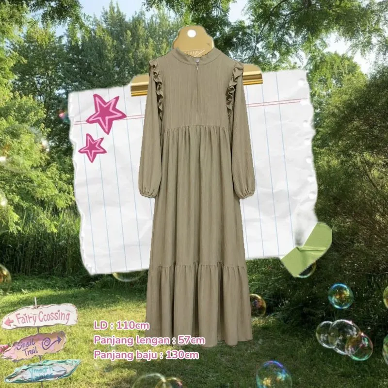 Dress/Gamis Lebaran Warna Matcha  photo 1