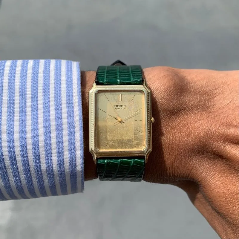 Seiko Chariot Tank Watch Gold Plated Swiss Case 9521 - 5040. photo 1