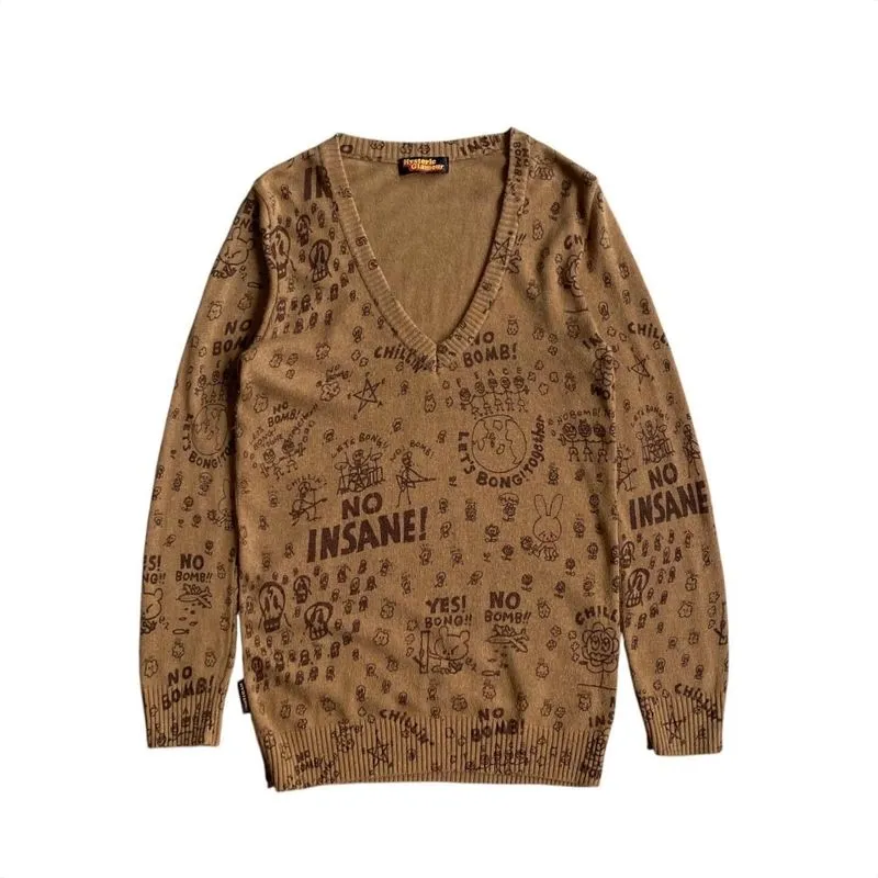 Hysteric Glamour Y2K Casual Sweater Wanita brown photo 1