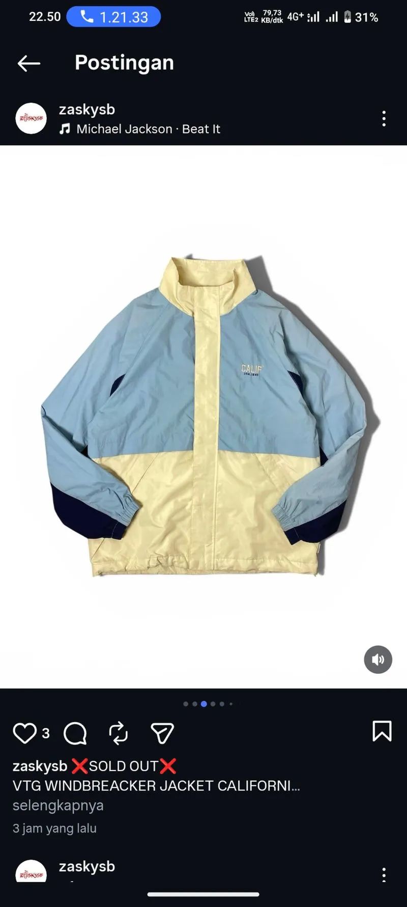 Jaket Windbreaker Vintage WHO.A.U "CALIF" Edition ☀️ photo 1