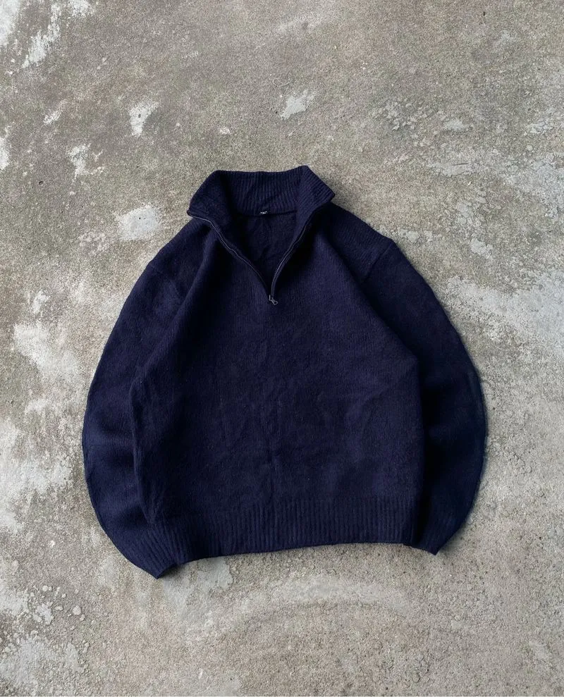 UNIQLO NAVY HALFZIP SWEATER photo 1