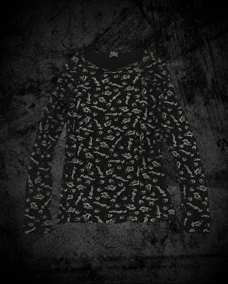 ✮ Tops Black Skull With Teks ✮ photo 1