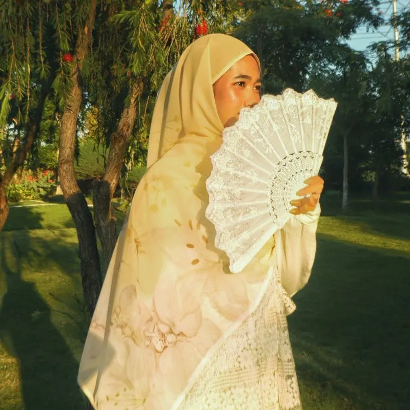 pashmina printed lace photo 1