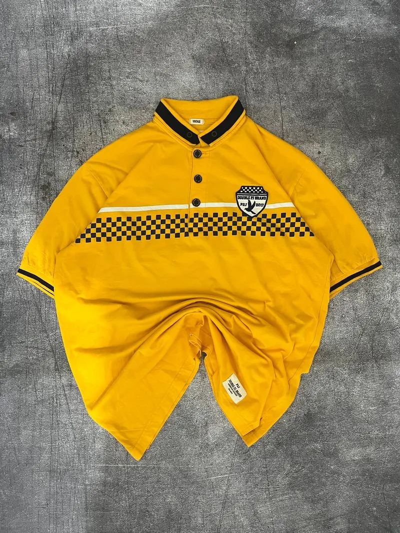 Luxury Biker Polo shirt Pria black yellow photo 1