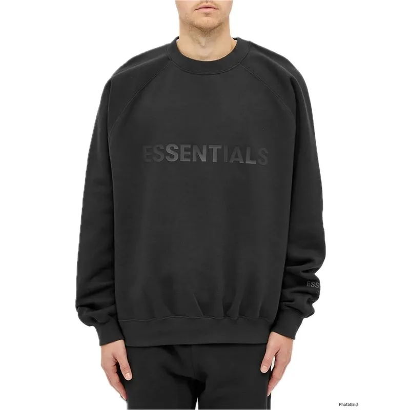 Crewneck ESSENTIALS FOG 3D Silicon Applique Black On Black A photo 1