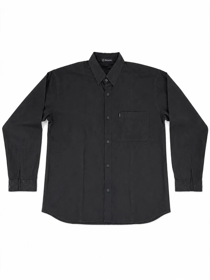 Kemeja Pria Fashion Hitam Polos photo 1