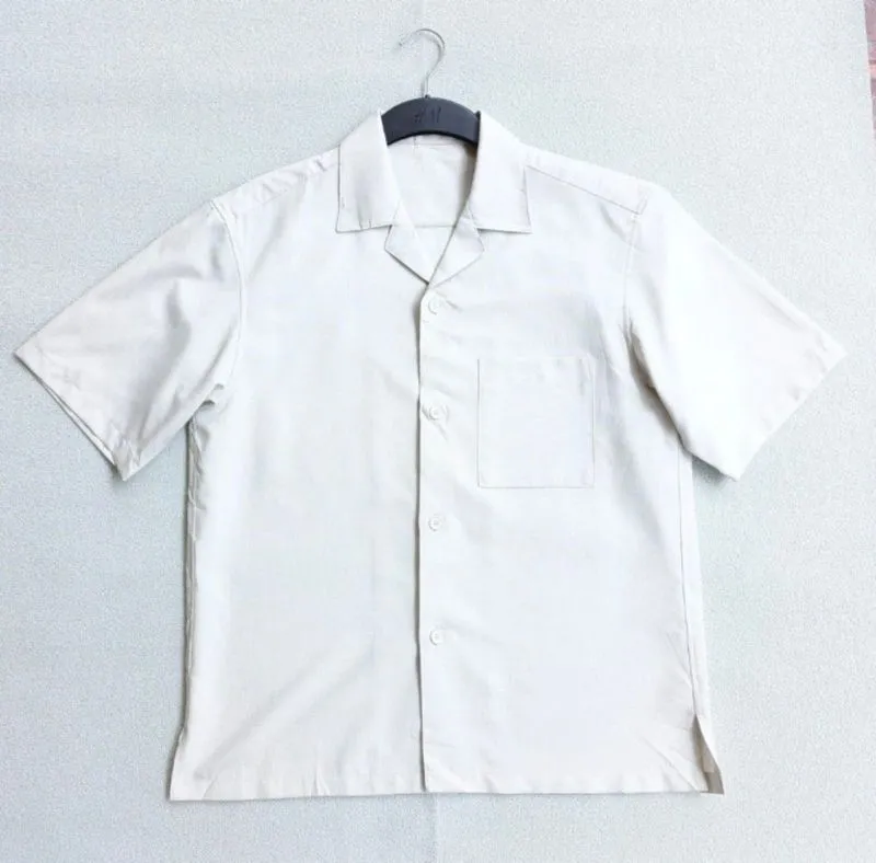 GU Uniqlo Open Collar Shirt Khaki photo 1