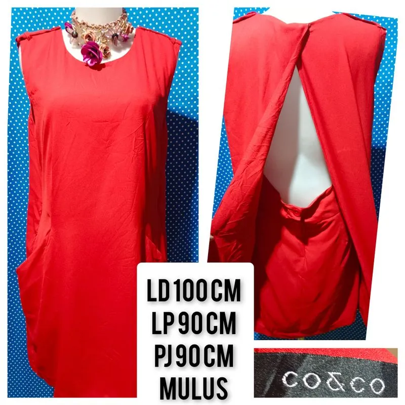 Casual Shirt dress Wanita red photo 1