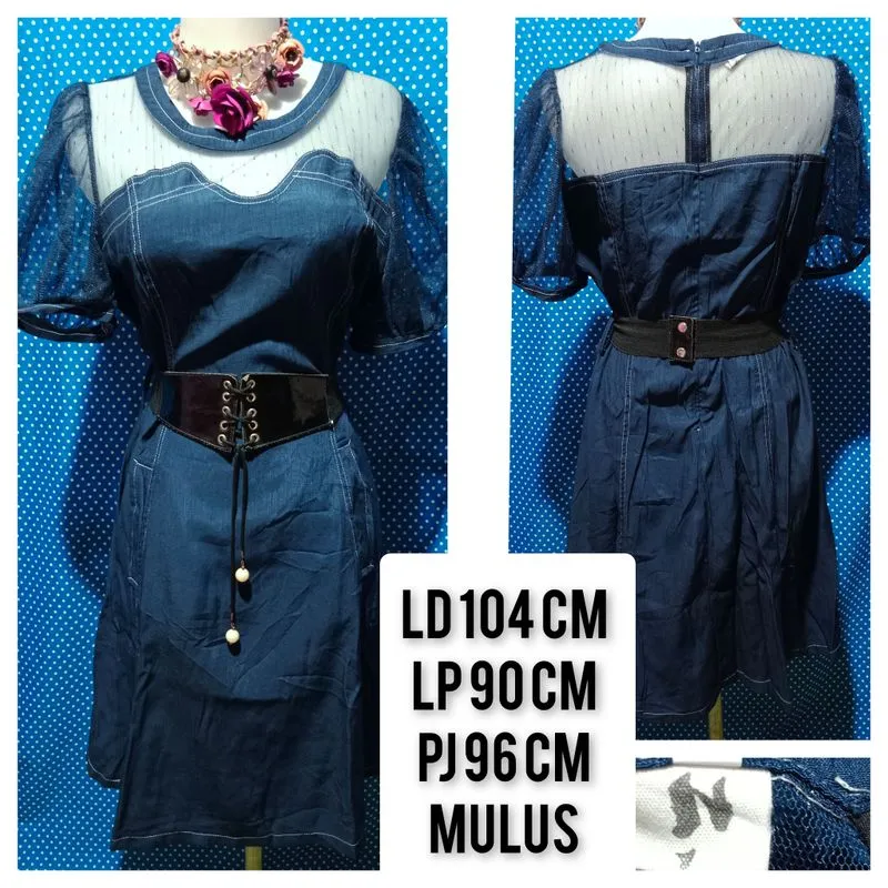 Casual Shirt dress Wanita navy photo 1