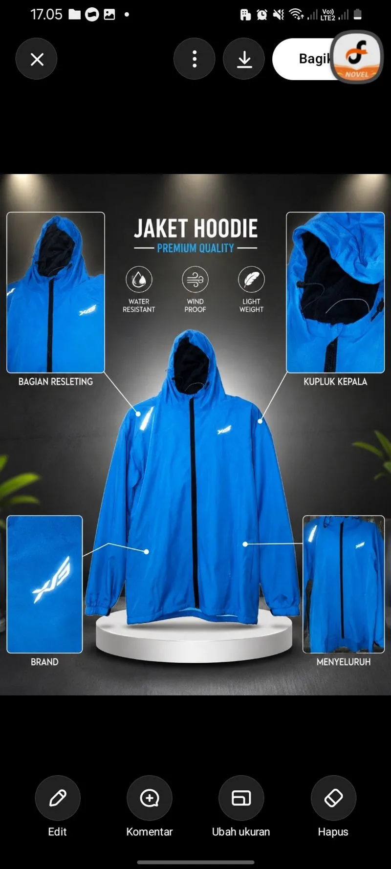 Jaket GX menyala waterprof photo 1