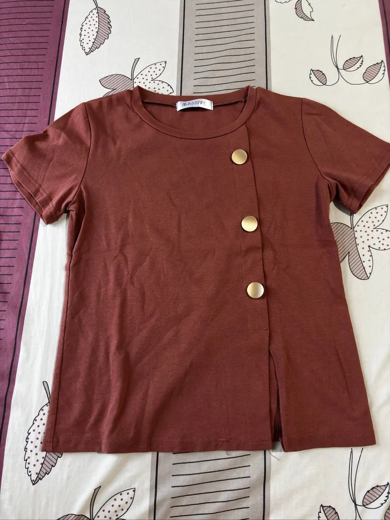 kaos coklat slit photo 1