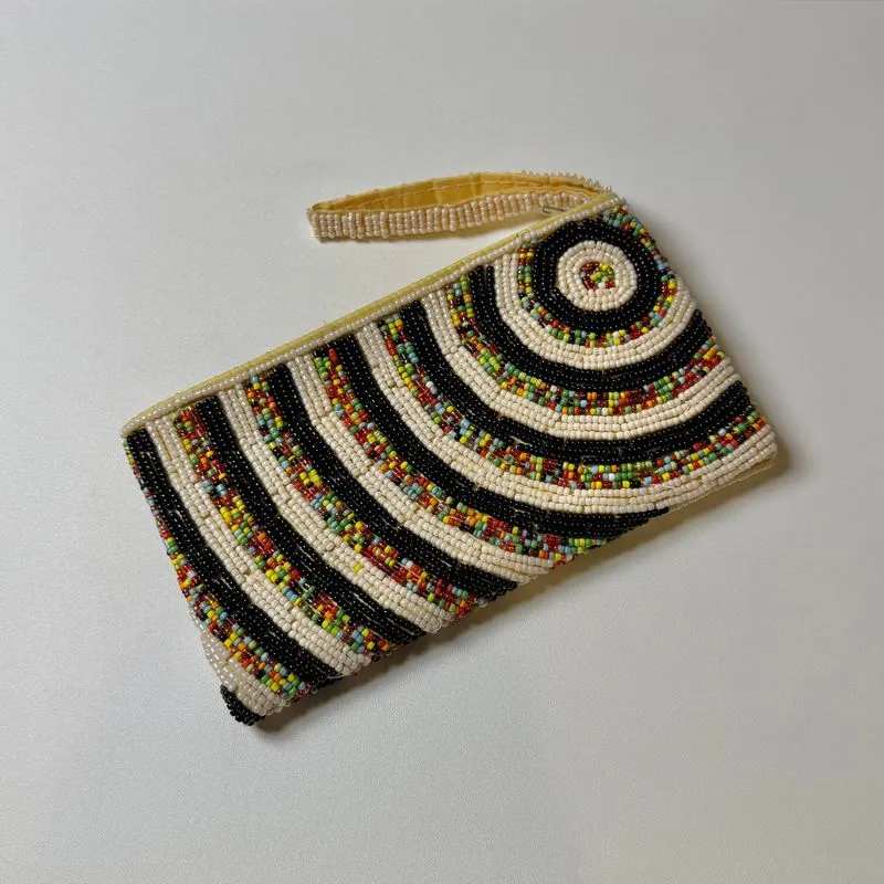 Mote Beads Swirl Disc Coin Card Wallet Wrislet Pouch photo 1
