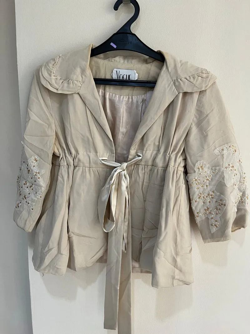 Vogue half sleeve blazer outer with sequin vintage photo 1